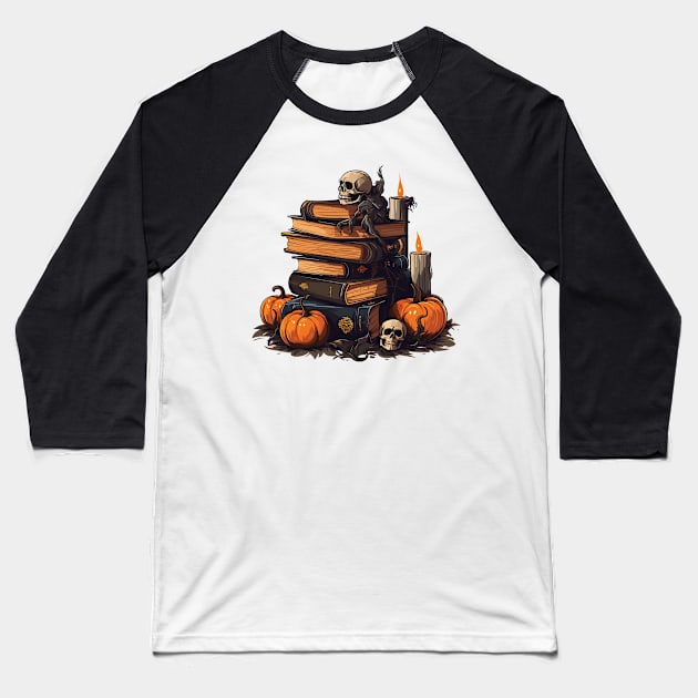 Halloween Gift For Book Lovers Baseball T-Shirt by PaulJus